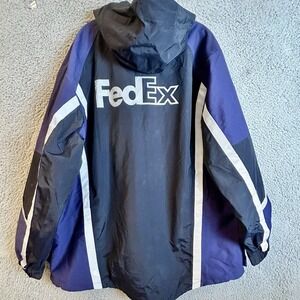 Fed Work Ex Jacket Mens 2XL Black Purple Hooded Reflective Stripe VF Uniform